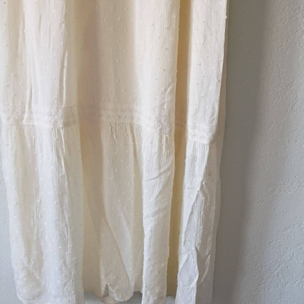 Knox Rose Women's Boho Cream Swiss Dot Maxi Dress Size S - Picture 9 of 15